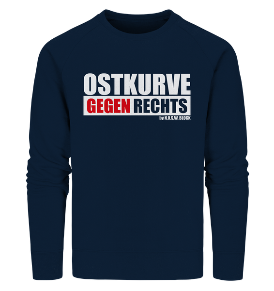 N.O.S.W. BLOCK Gegen Rechts Sweater "OSTKURVE GEGEN RECHTS" Männer Organic Sweatshirt navy