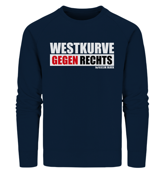 N.O.S.W. BLOCK Gegen Rechts Sweater "WESTKURVE GEGEN RECHTS" Männer Organic Sweatshirt navy