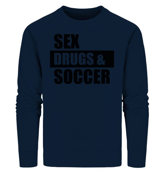 N.O.S.W. BLOCK Fanblock Sweater "SEX, DRUGS & SOCCER" Männer Organic Sweatshirt navy