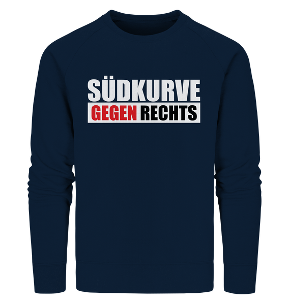 N.O.S.W. BLOCK Gegen Rechts Sweater "SÜDKURVE GEGEN RECHTS" Männer Organic Sweatshirt navy