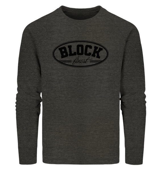 N.O.S.W. BLOCK Fanblock Sweater "BLOCK finest" Männer Organic Sweatshirt dark heather grau