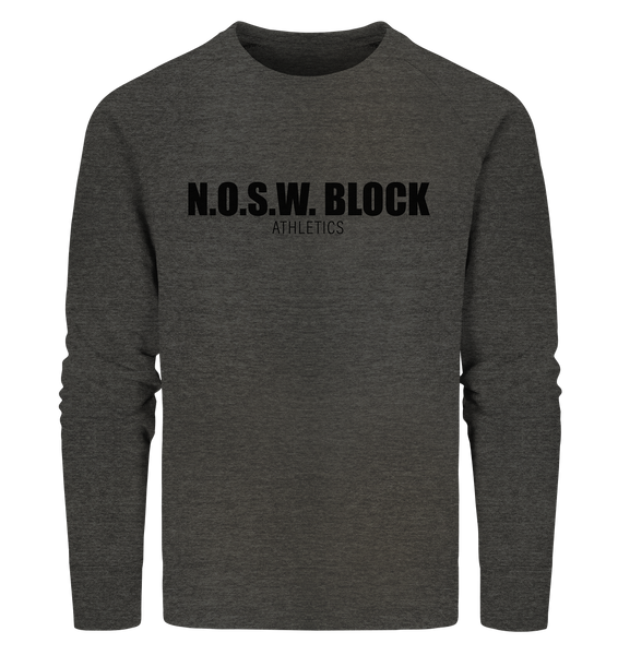 N.O.S.W. BLOCK Sweater "N.O.S.W. BLOCK ATHLETICS" Männer Organic Sweatshirt dark heather grau