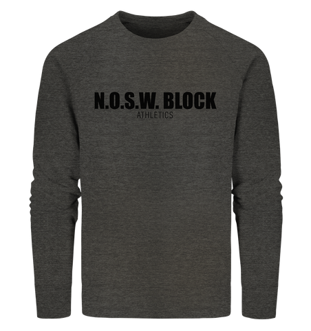 N.O.S.W. BLOCK Sweater "N.O.S.W. BLOCK ATHLETICS" Männer Organic Sweatshirt dark heather grau