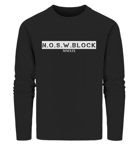 N.O.S.W. BLOCK Sweater "MMXIX" Männer Organic Sweatshirt schwarz