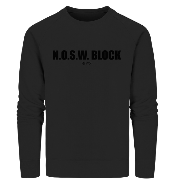 N.O.S.W. BLOCK Sweater "N.O.S.W. BLOCK BOYS" Männer Organic Sweatshirt schwarz