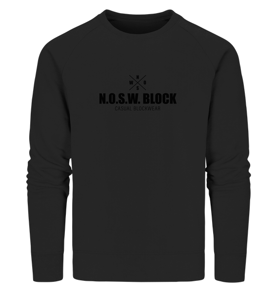 N.O.S.W. BLOCK Sweater "CREW NULL40" Männer Organic Sweatshirt schwarz