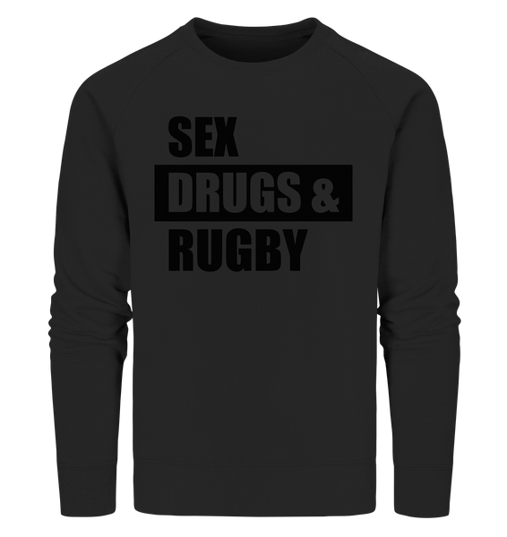 N.O.S.W. BLOCK Fanblock Sweater "SEX, DRUGS & RUGBY" Männer Organic Sweatshirt schwarz