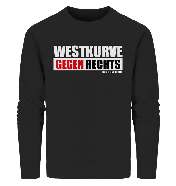 N.O.S.W. BLOCK Gegen Rechts Sweater "WESTKURVE GEGEN RECHTS" Männer Organic Sweatshirt schwarz