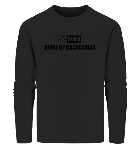 N.O.S.W. BLOCK Sweater "HOME OF BASKETBALL" Männer Organic Sweatshirt schwarz