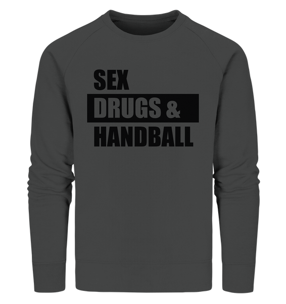 N.O.S.W. BLOCK Fanblock Sweater "SEX, DRUGS & HANDBALL" Männer Organic Sweatshirt anthrazit