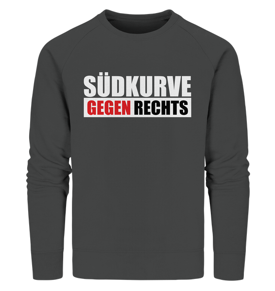 N.O.S.W. BLOCK Gegen Rechts Sweater "SÜDKURVE GEGEN RECHTS" Männer Organic Sweatshirt anthrazit