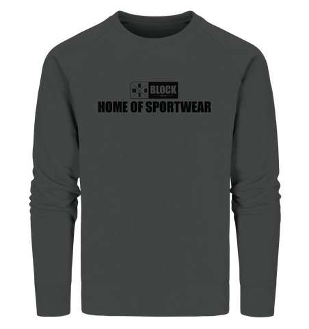 N.O.S.W. BLOCK Sweater "HOME OF SPORTWEAR" Männer Organic Sweatshirt anthrazit