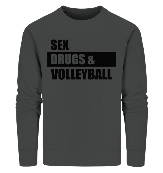 N.O.S.W. BLOCK Fanblock Sweater "SEX, DRUGS & VOLLEYBALL" Männer Organic Sweatshirt anthrazit