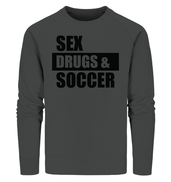 N.O.S.W. BLOCK Fanblock Sweater "SEX, DRUGS & SOCCER" Männer Organic Sweatshirt anthrazit