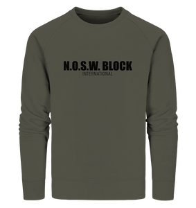 N.O.S.W. BLOCK Sweater "N.O.S.W. BLOCK INTERNATIONAL" Männer Organic Sweatshirt khaki