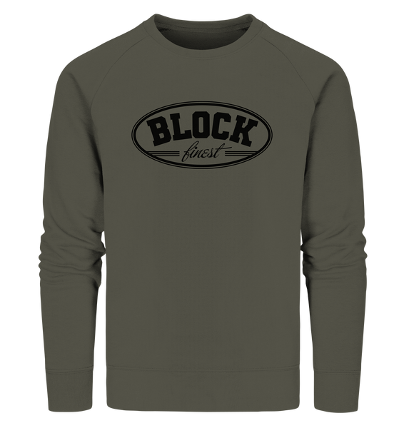 N.O.S.W. BLOCK Fanblock Sweater "BLOCK finest" Männer Organic Sweatshirt khaki