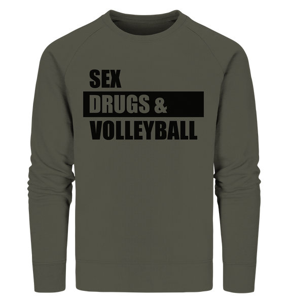 N.O.S.W. BLOCK Fanblock Sweater "SEX, DRUGS & VOLLEYBALL" Männer Organic Sweatshirt khaki