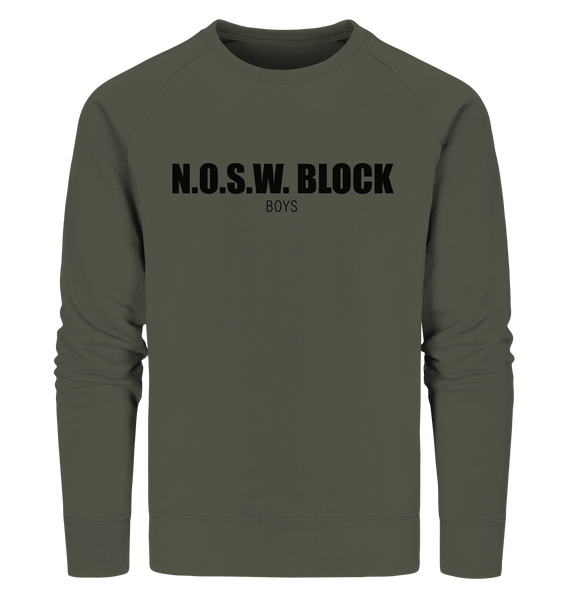 N.O.S.W. BLOCK Sweater "N.O.S.W. BLOCK BOYS" Männer Organic Sweatshirt khaki