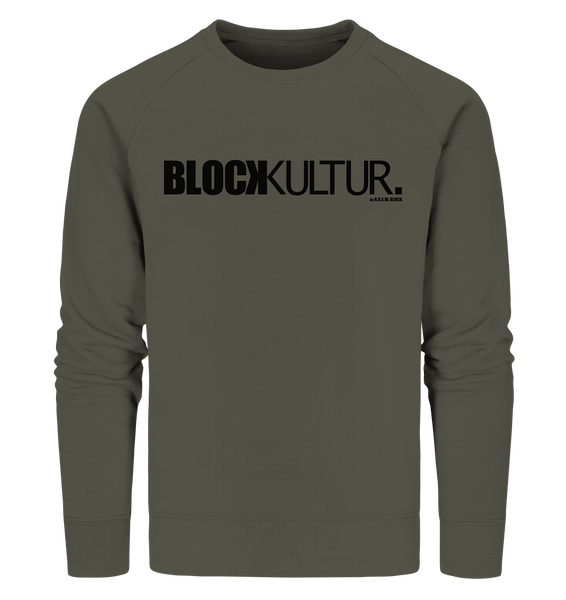 N.O.S.W. BLOCK Fanblock Sweater "BLOCK KULTUR." Männer Organic Sweatshirt khaki