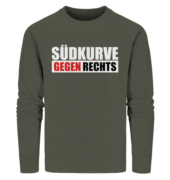 N.O.S.W. BLOCK Gegen Rechts Sweater "SÜDKURVE GEGEN RECHTS" Männer Organic Sweatshirt khaki