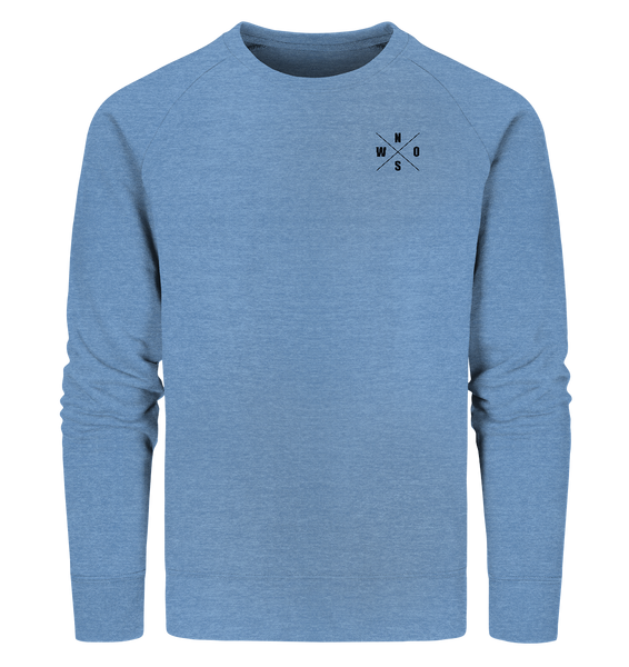 N.O.S.W. BLOCK Fanblock Sweater "ANTI HIPSTER BLOCK" Männer Organic Sweatshirt mid heather blue