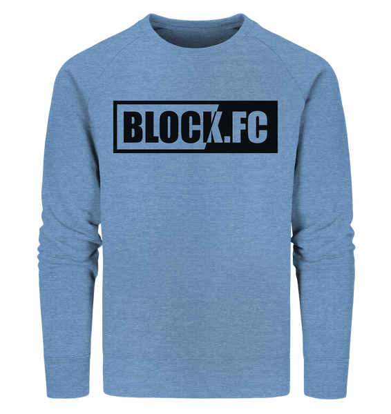 N.O.S.W. BLOCK Sweater "BLOCK.FC" Männer Organic Sweatshirt mid heather blau