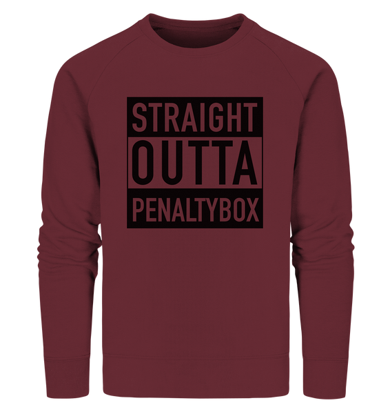 N.O.S.W. BLOCK Sweater "STRAIGHT OUTTA PENALTY BOX" Männer Organic Sweatshirt weinrot