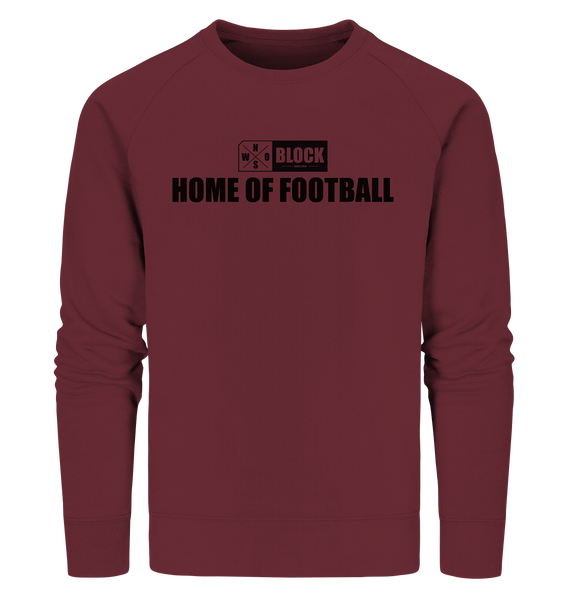 N.O.S.W. BLOCK Sweater "HOME OF FOOTBALL" Männer Organic Sweatshirt weinrot