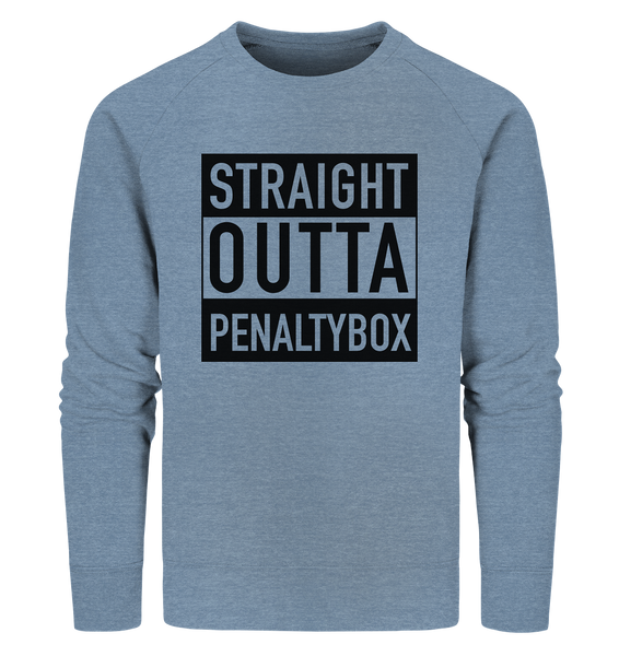 N.O.S.W. BLOCK Sweater "STRAIGHT OUTTA PENALTY BOX" Männer Organic Sweatshirt mid heather blau