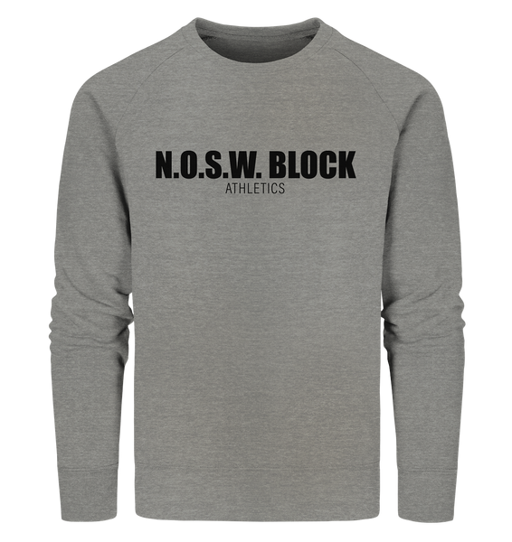 N.O.S.W. BLOCK Sweater "N.O.S.W. BLOCK ATHLETICS" Männer Organic Sweatshirt mid heather grau