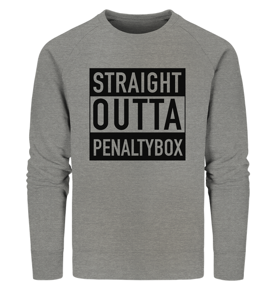 N.O.S.W. BLOCK Sweater "STRAIGHT OUTTA PENALTY BOX" Männer Organic Sweatshirt mid heather grau