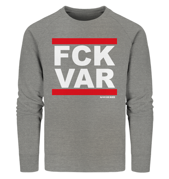 N.O.S.W. BLOCK Fanblock Sweater "FCK VAR" Männer Organic Sweatshirt mid heather grau