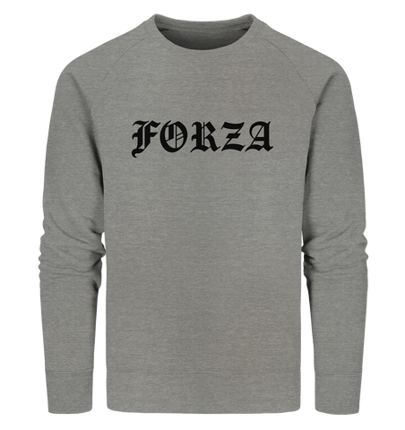 N.O.S.W. BLOCK Fanblock Sweater "FORZA" Männer Organic Sweatshirt mid heather grau