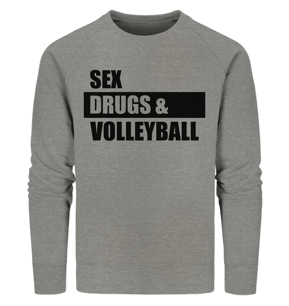 N.O.S.W. BLOCK Fanblock Sweater "SEX, DRUGS & VOLLEYBALL" Männer Organic Sweatshirt mid heather grau