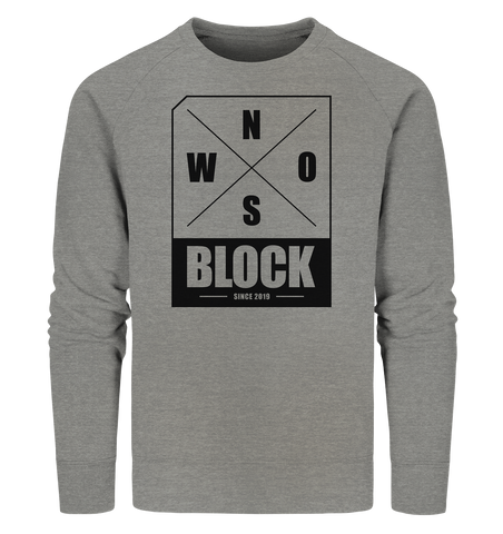 N.O.S.W. BLOCK Logo Männer Organic Sweatshirt mid heather grau