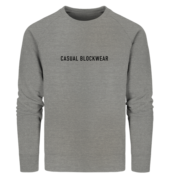 N.O.S.W. BLOCK Hoodie "CASUAL BLOCKWEAR" beidseitig bedruckter Männer Organic Sweatshirt mid heather grau