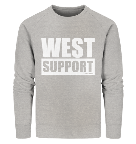 N.O.S.W. BLOCK Fanblock Sweater "WEST SUPPORT" Männer Organic Sweatshirt heather grau