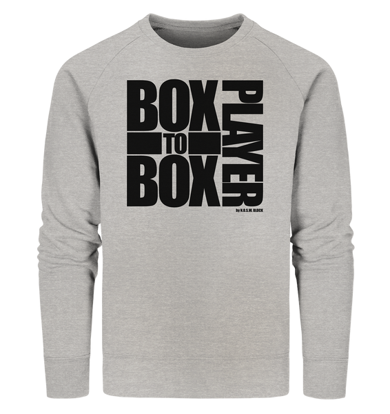 N.O.S.W. BLOCK Fanblock Sweater "BOX TO BOX PLAYER" Männer Organic Sweatshirt heather grau