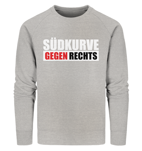 N.O.S.W. BLOCK Gegen Rechts Sweater "SÜDKURVE GEGEN RECHTS" Männer Organic Sweatshirt heather grau