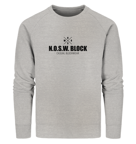 N.O.S.W. BLOCK Sweater "CREW NULL40" Männer Organic Sweatshirt heather grau