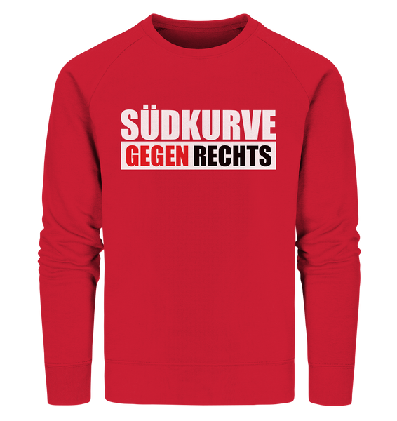 N.O.S.W. BLOCK Gegen Rechts Sweater "SÜDKURVE GEGEN RECHTS" Männer Organic Sweatshirt rot