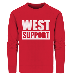 N.O.S.W. BLOCK Fanblock Sweater "WEST SUPPORT" Männer Organic Sweatshirt rot