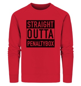 N.O.S.W. BLOCK Sweater "STRAIGHT OUTTA PENALTY BOX" Männer Organic Sweatshirt rot