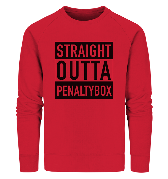 N.O.S.W. BLOCK Sweater "STRAIGHT OUTTA PENALTY BOX" Männer Organic Sweatshirt rot