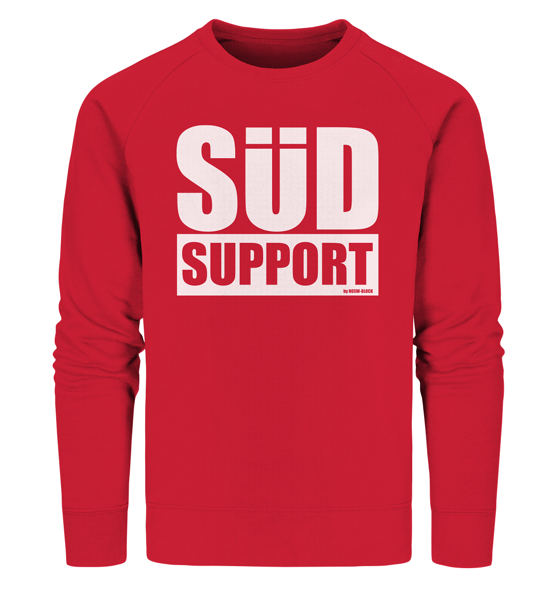 N.O.S.W. BLOCK Fanblock Sweater "SÜD SUPPORT" Männer Organic Sweatshirt rot