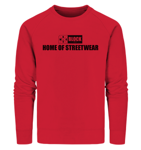 N.O.S.W. BLOCK Sweater "HOME OF STREETWEAR" Männer Organic Sweatshirt rot