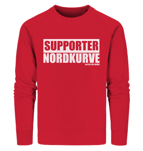 N.O.S.W. BLOCK Fanblock Sweater "SUPPORTER NORDKURVE" Männer Organic Sweatshirt rot