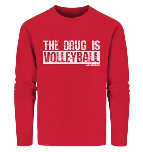 N.O.S.W. BLOCK Fanblock Sweater "THE DRUG IS VOLLEYBALL" Männer Organic Sweatshirt rot