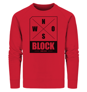 N.O.S.W. BLOCK Logo Männer Organic Sweatshirt rot