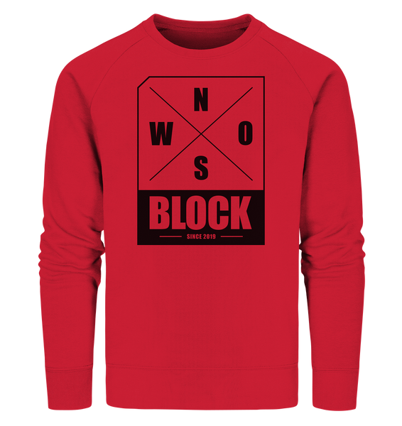 N.O.S.W. BLOCK Logo Männer Organic Sweatshirt rot